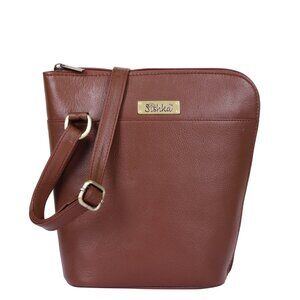 Brown Genuine Leather Crossbody Sling Bag for Women–Over The Shoulder Belt Purse